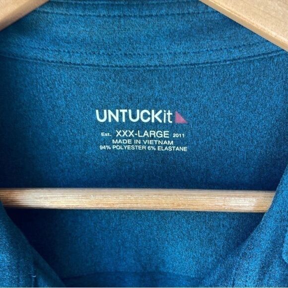 UNTUCKit Performance Button Down Shirt Teal 3XL - Picture 5 of 8